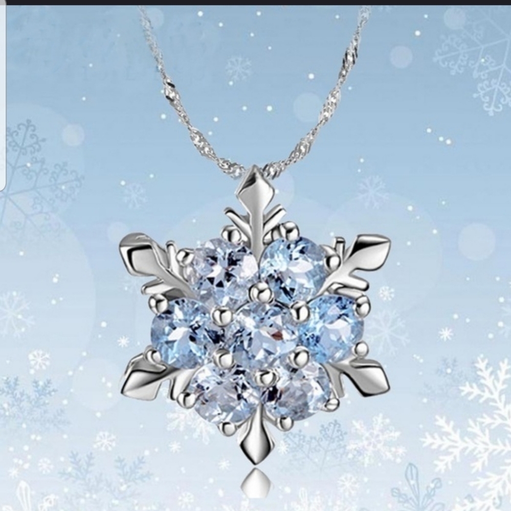 Blue Crystal Snowflake Flower - Picture 3 of 5